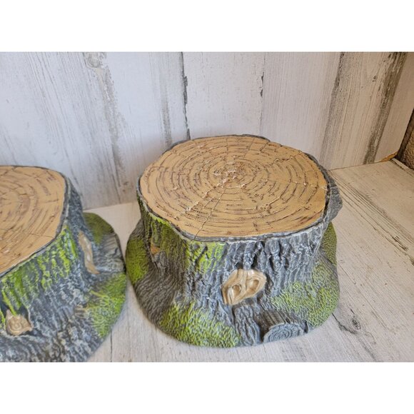 Platform tree stump moss woods plastic set home decor - Picture 4 of 9